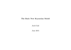The Basic New Keynesian Model Jordi Gal&iacute; June 2015