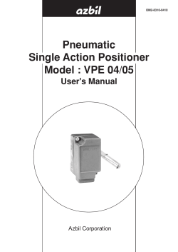 Pneumatic Single Action Positioner Model : VPE