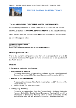 Paper 1 Agenda December 2009