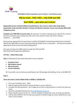 RSA by email&hellip; FAST, EASY&hellip;.only $100 save $40 Start NOW