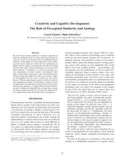 Creativity and Cognitive Development: The Role of Perceptual