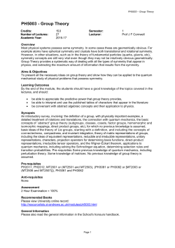 PH5003 - Group Theory - University of St Andrews