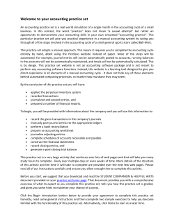 Instructions for end of month posting