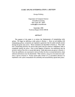 cubic spline interpolation: a review