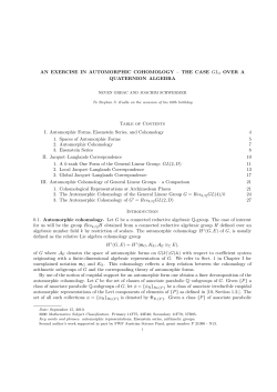 AN EXERCISE IN AUTOMORPHIC COHOMOLOGY – THE CASE
