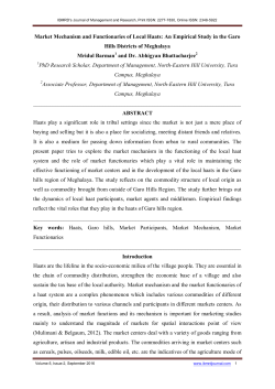 Market Mechanism and Functionaries of Local Haats: An - i