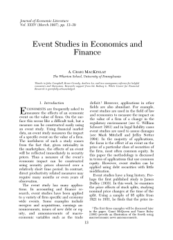 Event Studies in Economics and