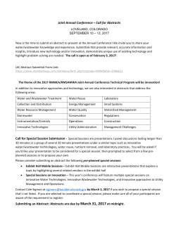 Joint Annual Conference &ndash; Call for Abstracts Submitting an Abstract