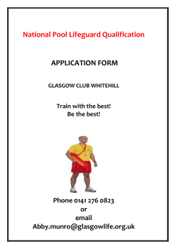 National Pool Lifeguard Qualification APPLICATION FORM
