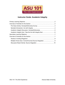 Academic Integrity Quiz: Take the Act with