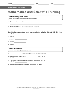 Name Date Class Mathematics and Scientific Thinking