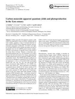 Carbon monoxide apparent quantum yields and