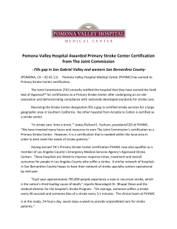 Pomona Valley Hospital Awarded Primary Stroke Center