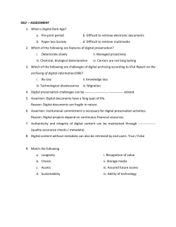 SELF &ndash; ASSESSMENT 1. What is Digital Dark Age? a. Pre