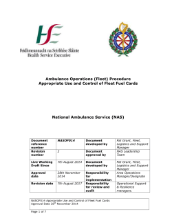 (Fleet) Procedure Appropriate Use and Control of Fleet Fuel Cards