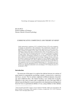 Communicative competence and theory of mind