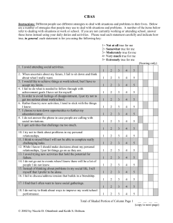 THE COGNITIVE-BEHAVIORAL AVOIDANCE SCALE