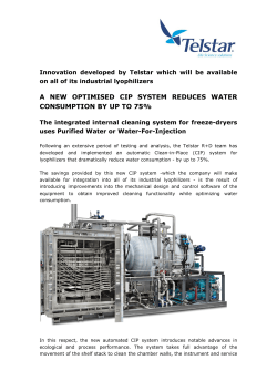 a new optimised cip system reduces water consumption