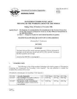 Maximum Allowable Quantity Of UN 1950 Aerosols