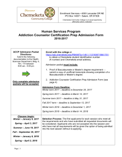 ACCP Admission form - Chemeketa Community College