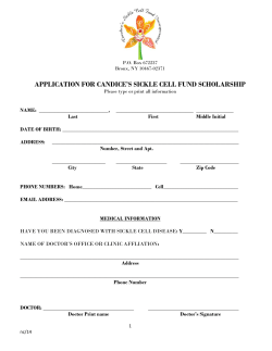 APPLICATION FOR CANDICE`S SICKLE CELL FUND SCHOLARSHIP