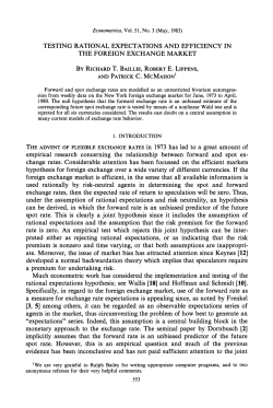 (1983), &ldquo;Testing Rational Expectations and Efficiency in the Foreign