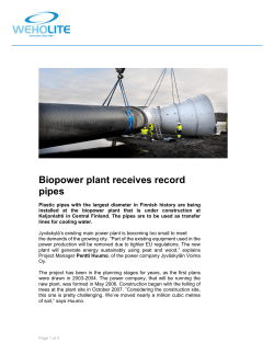 Biopower plant receives record pipes