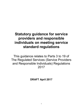 Statutory guidance for service providers and responsible individuals
