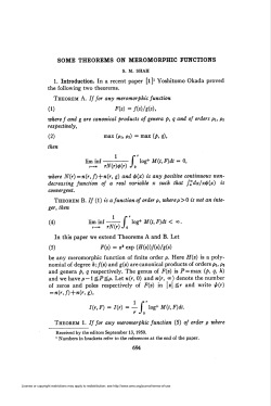 some theorems on meromorphic functions 694