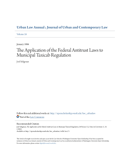 The Application of the Federal Antitrust Laws to Municipal Taxicab
