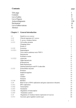 1.1 Staphylococcus aureus - University of Salford Institutional
