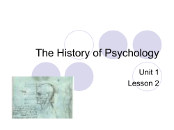 The History of Psychology