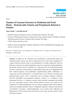 Tannins of Constant Structure in Medicinal and Food Plants