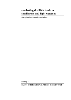 combating the illicit trade in small arms and light weapons