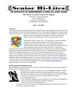 Newsletter April &ndash; June 2016 - Van Wert County Council on Aging