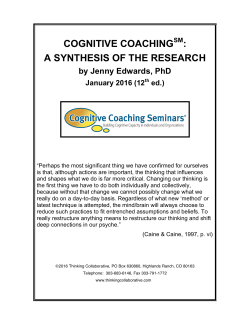 cognitive coaching : a synthesis of the research