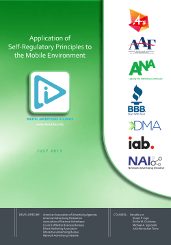Application of self-Regulatory Principles to the Mobile environment