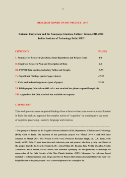 The DSTIITD Project on Language, Emotion