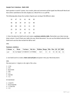 Sample Test 1 Solutions - Math 1342 Each question is worth 7