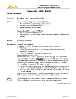 Scrap Fluorescent Light Bulbs - Gulf of Mexico Safety and