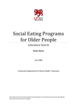 Social Eating Programs for Older People