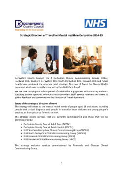 Strategic direction of travel for Mental Health Services in Derbyshire