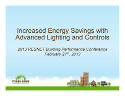 Increased Energy Savings with Advanced Lighting and Controls