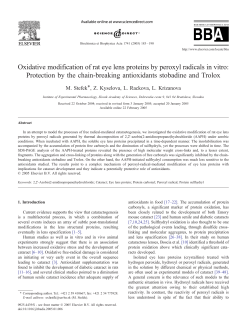 Oxidative modification of rat eye lens proteins by peroxyl radicals in