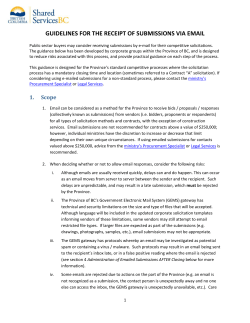 GUIDELINES FOR THE RECEIPT OF SUBMISSIONS VIA EMAIL