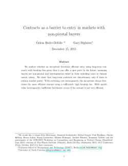 Contracts as a barrier to entry in markets with non