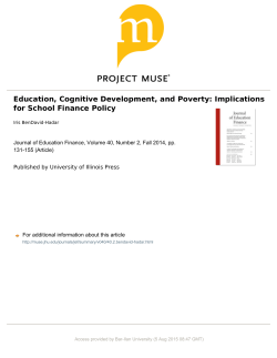 Education, Cognitive Development, and Poverty: Implications for