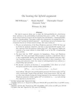 On beating the hybrid argument