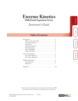 Enzyme Kinetics - MIT Teaching and Learning Laboratory