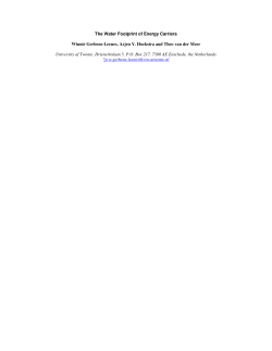 The Water Footprint of Energy Carriers Winnie Gerbens